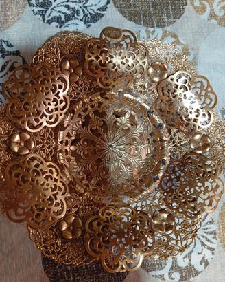 cestino in filigrana con bagno d argento 