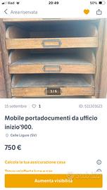 Mobile porta documenti da ufficio inizio ‘900