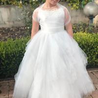 Abito bianco da cerimonia bambina 10/11 anni 