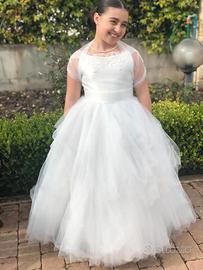 Abito bianco da cerimonia bambina 10/11 anni 
