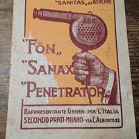 Libretto istruzioni antico Fon  Sanax  primi 900