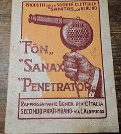 Libretto istruzioni antico Fon  Sanax  primi 900