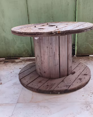 bobina bobinona avvolgicavo legno tavolo tavolino
