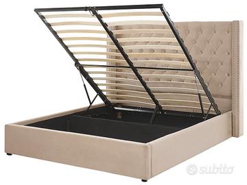 letto contenitore in semilpelle