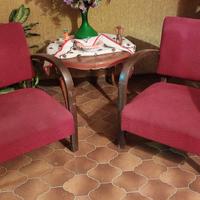 coppia poltroncine legno e tessuto art decò 