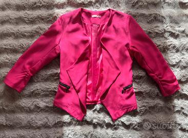Blazer fucsia maniche arricciate M