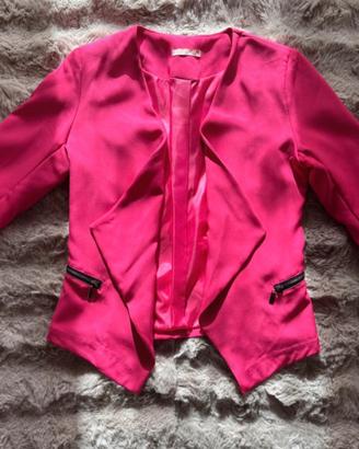 Blazer fucsia maniche arricciate M