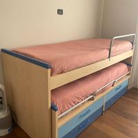 Letti singoli a cassettoni