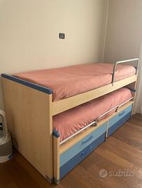 Letti singoli a cassettoni