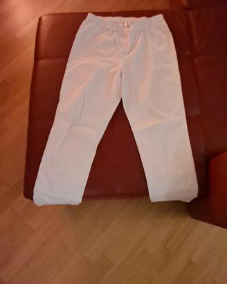 Pantaloni bianchi donna. Taglia 40. Marca Bon prix