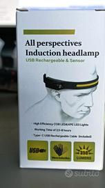 Lampada Frontale LED Ricaricabile USB NUOVA