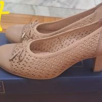 Decollete Caprice n.37, beige, pelle