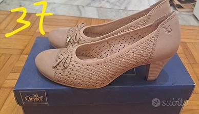 Decollete Caprice n.37, beige, pelle