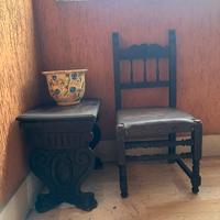 Sedia e sgabello in legno artigianato montagna