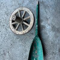 Ruota cariola e pala grano antiche