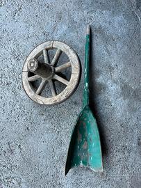 Ruota cariola e pala grano antiche