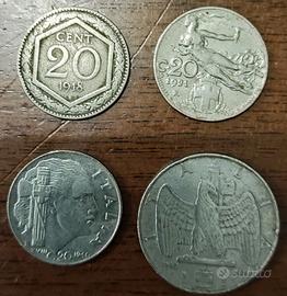 monete del regno in lotti da 4 monete 