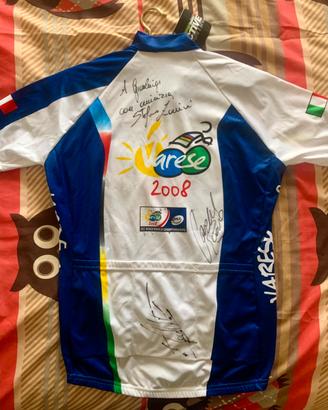 Maglia da ciclismo Mondiale Varese 2008 firmata