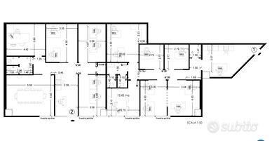 Uffici in venditå o affittô di mq 130 oppure 260