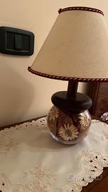 Coppia Lampade da Comodino in Legno e vetro