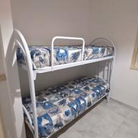 Struttura Letto a Castello Bianco + 2 Materassi