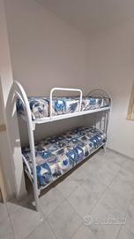 Struttura Letto a Castello Bianco + 2 Materassi