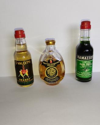 Mignon boccette liquore brandy e varie