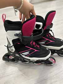 Kit pattini a rotelle, casco ginoc, polsier gomiti