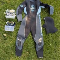 Muta Beuchat 5mm Lady L,maschere,cappuccio,baule