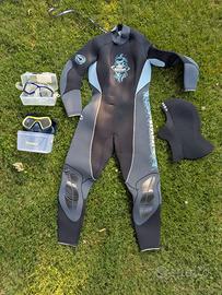 Muta Beuchat 5mm Lady L,maschere,cappuccio,baule