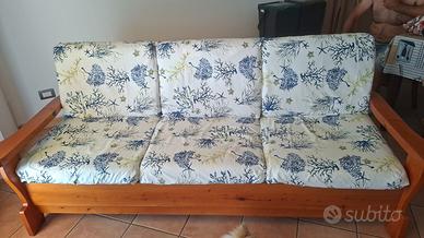 Divano letto in legno massello 3 posti