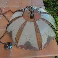 Lampadario anni 70/80 in vetro colorato