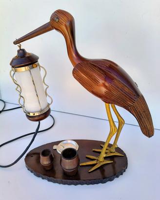 Lampada Scultura Cicogna Stile Aldo Tura 
