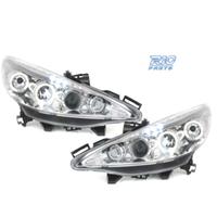 FARI PEUGEOT 207 06-12 OCCHI ANGELICI FONDO CROMAT
