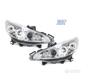 FARI PEUGEOT 207 06-12 OCCHI ANGELICI FONDO CROMAT