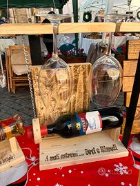Porta bottiglia in legno
