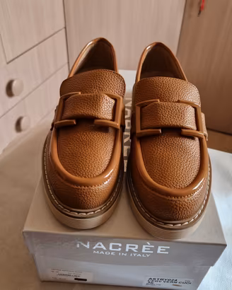 Mocassino in vera pelle cuoio N.36