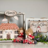 Cornici Shabby Home Sweet Home con bamboline