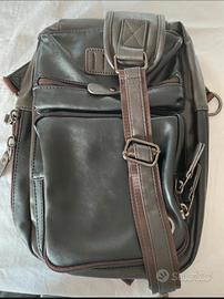 Borsa monospalla multi tasche in ecopelle uomo