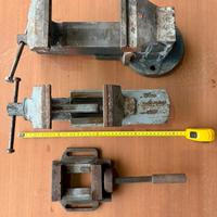 Morsa da trapano e altre due morse grandi