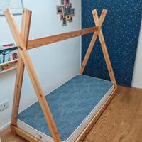 Letto Montessori bambino, modello tenda casetta