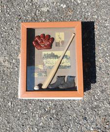 Quadro Shadow Box Vintage Baseball