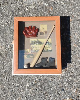 Quadro Shadow Box Vintage Baseball
