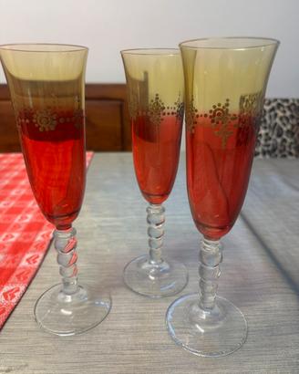 12 calici rossi/oro