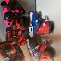 Pattini a rotelle taglia 34-36 con protezioni