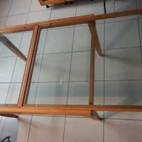 tavolo LUBE legno e vetro allungabile trattabile 