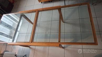 tavolo LUBE legno e vetro allungabile trattabile 