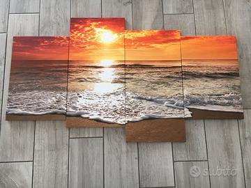 QUADRO TRAMONTO 4 PEZZI