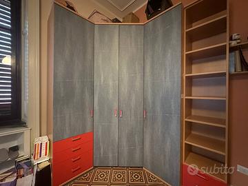 Armadio angolare con cabina