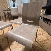 4 Sedie grigie effetto legno